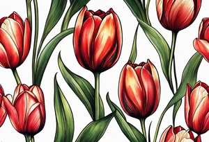 Tulips on finger tattoo idea