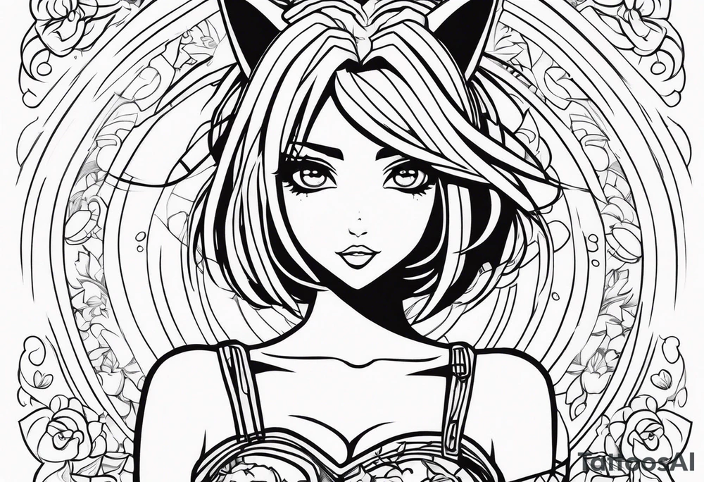 Anime girl tattoo idea