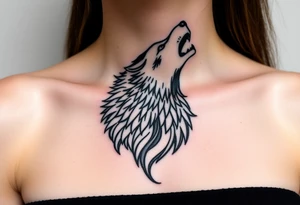 A  wolf snarling as a sheep  mystical creature tattoo idea