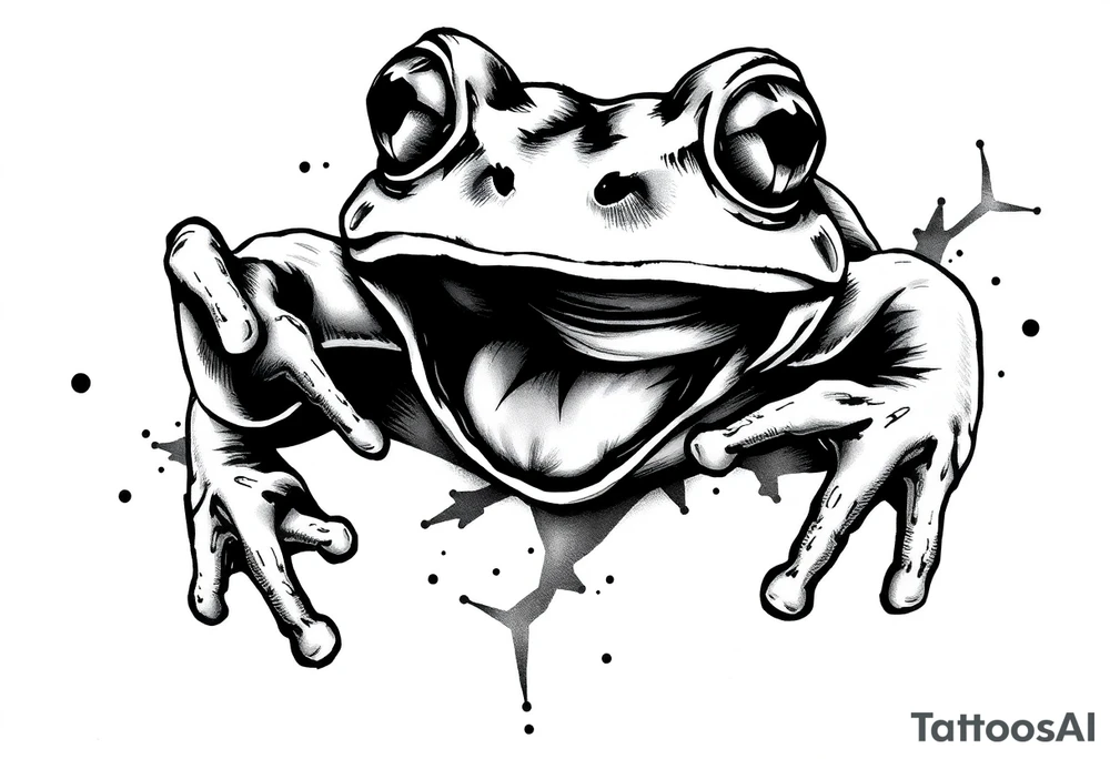 frog attack tattoo idea