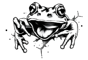 frog attack tattoo idea