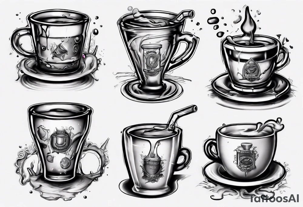 Codeine Syrup with a dubble cup tattoo idea