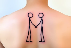 Two stick figures holding each other tattoo idea