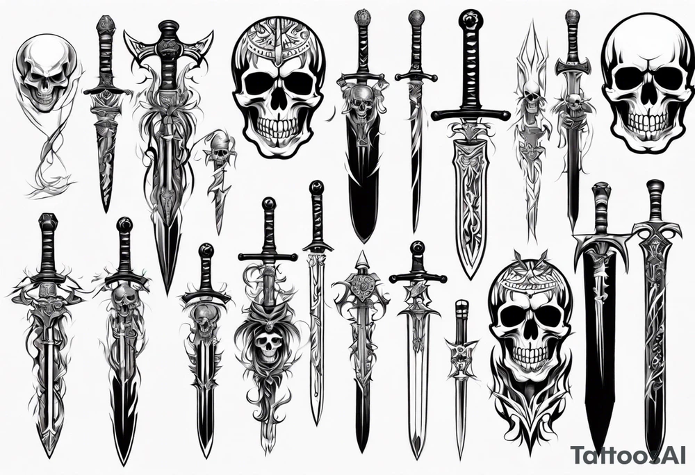 skull sword tattoo idea