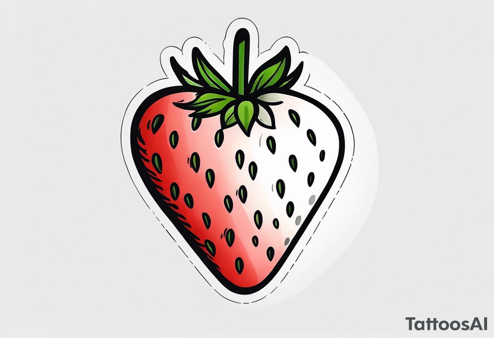 Single Strawberry tattoo idea