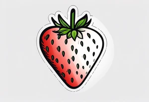 Single Strawberry tattoo idea