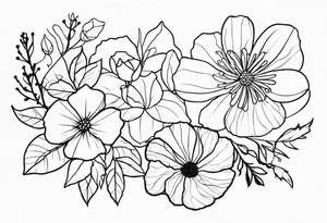 November, December, June, December flowers tattoo idea