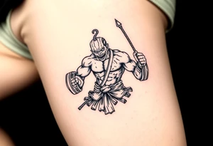 Sukuna from jujutsu kaisen lifting weights tattoo idea