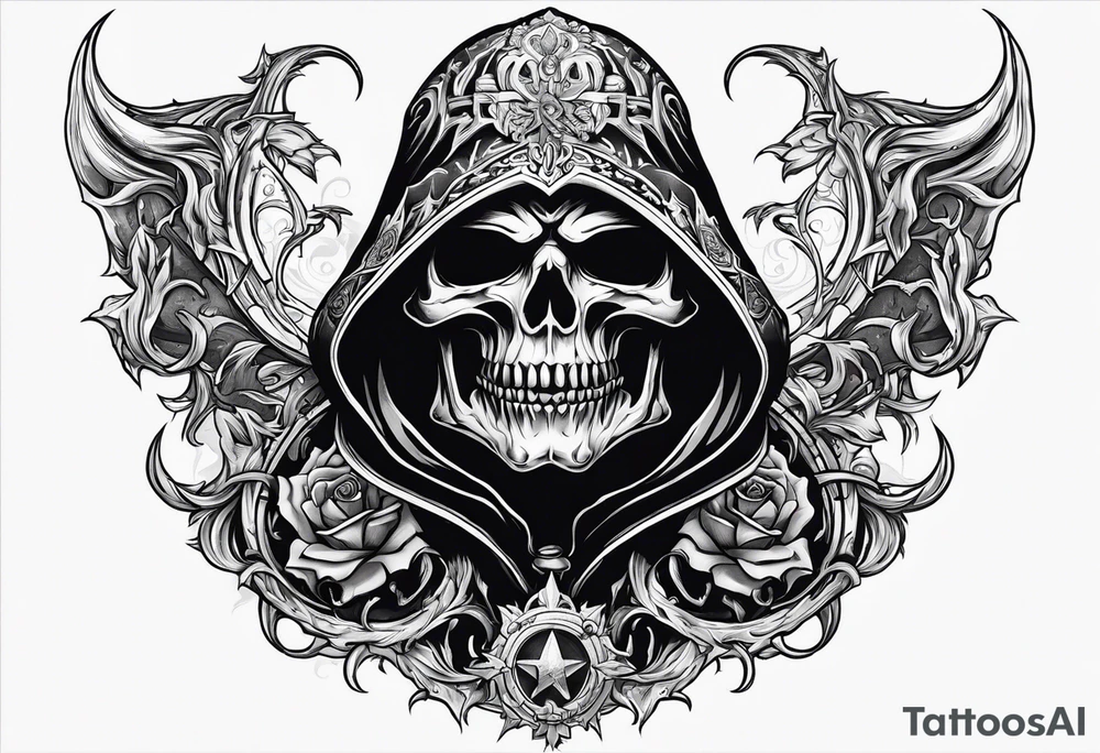 necromancer guy from diablo game small tattoo idea