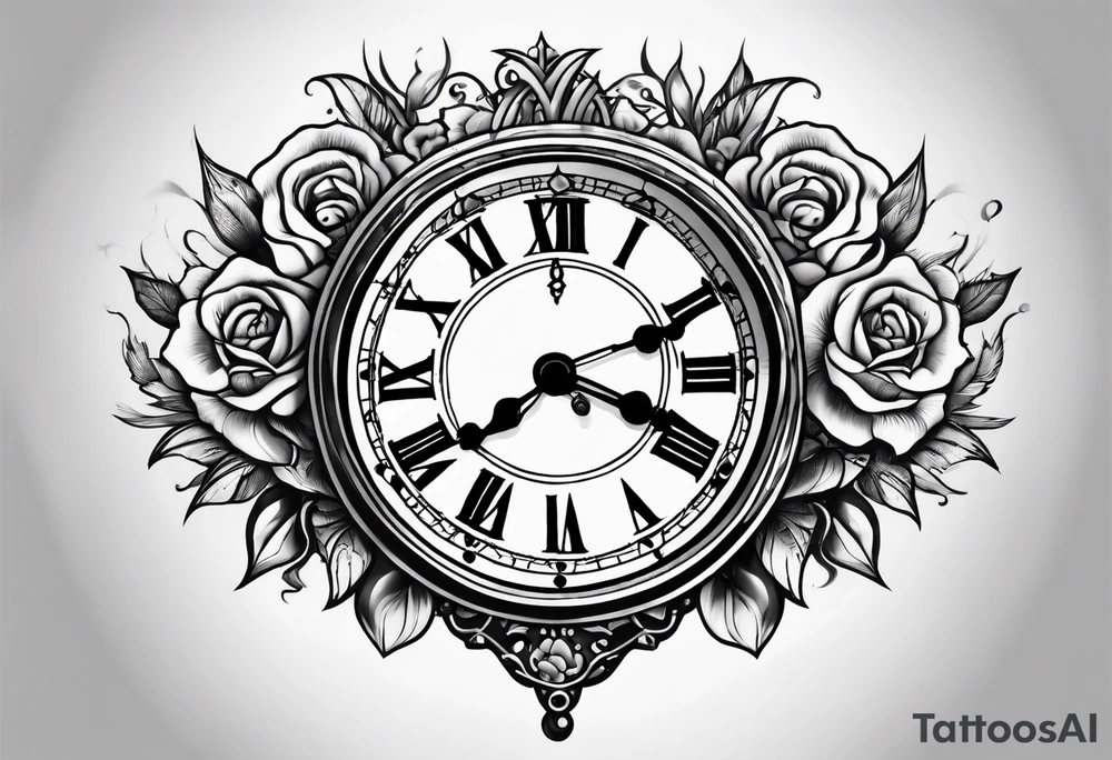 old school clock
 deconstructed tattoo idea