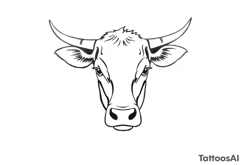 cow face tattoo idea