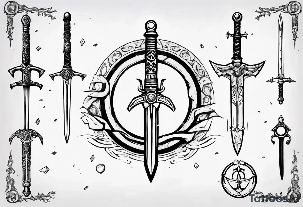 sword with circle around from zelda tattoo idea