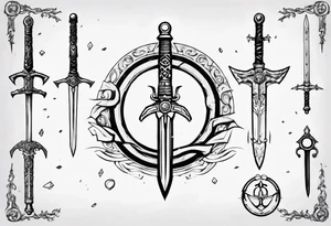 sword with circle around from zelda tattoo idea