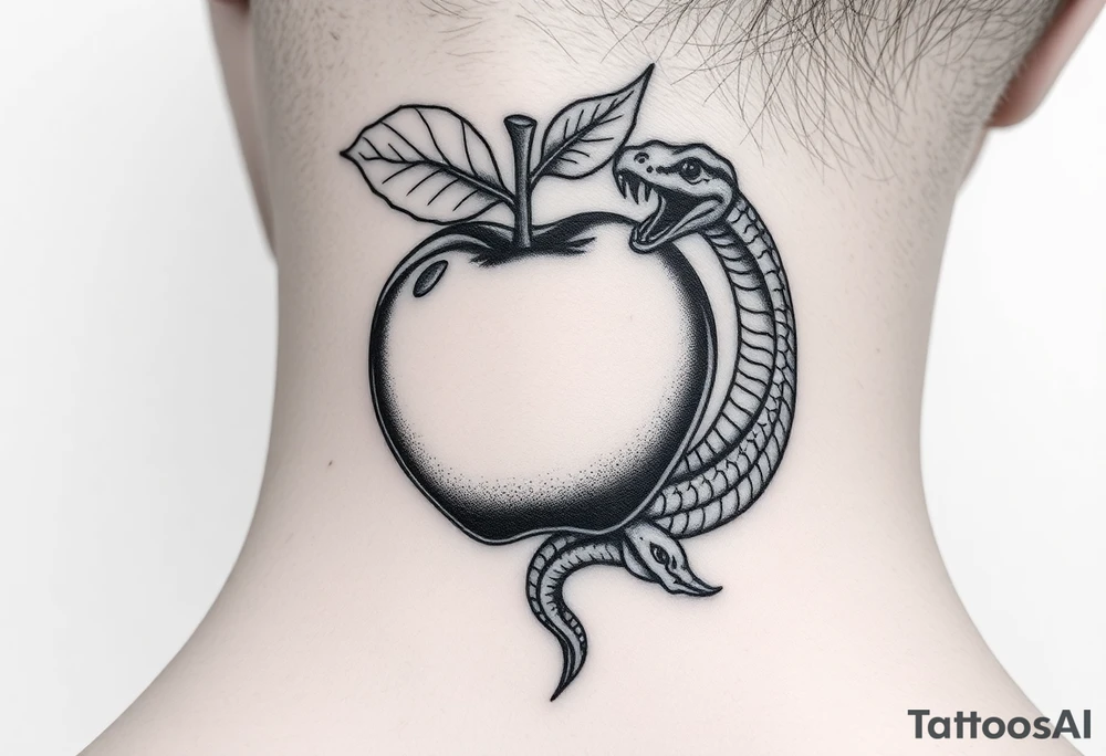 Apple and snake good and evil light and dark tattoo idea