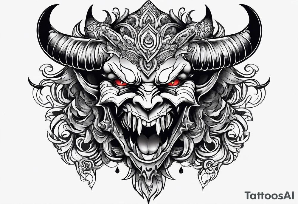 demon face tattoo idea