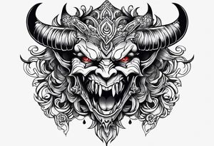 demon face tattoo idea