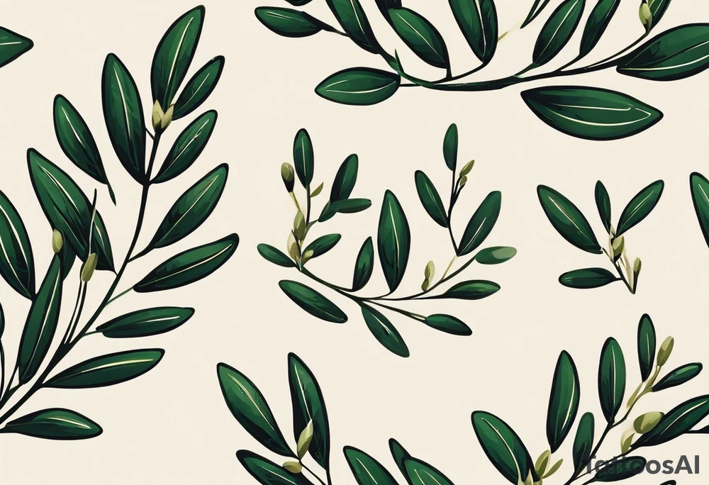 Olive Leaf: The tattoo would be centered around a stylized olive leaf, drawn in a traditional style with strong, clean lines. The leaf would be detailed with vein patterns, maintaining a natural appearance but with a classic and simplified touch.

Laurel Wreath: Surrounding the olive leaf, there could be a small laurel wreath, a classic symbol in mythology associated with victory and honor. The wreath would be made with simple, smooth lines, also in black and white, and would blend harmoniously with the leaf.

Phrase "Mens sana in corpore sano": The phrase would be placed below the leaf and wreath, in a classic serif font that evokes ancient texts, adding a touch of wisdom and tradition to the design. The phrase could be slightly curved to follow the natural shape of the design above. tattoo idea