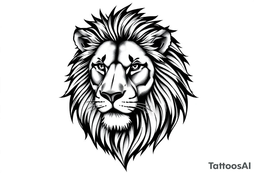 Realistic lion tattoo idea