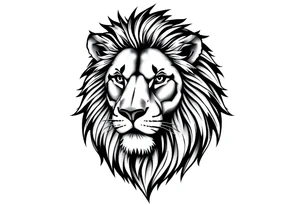 Realistic lion tattoo idea