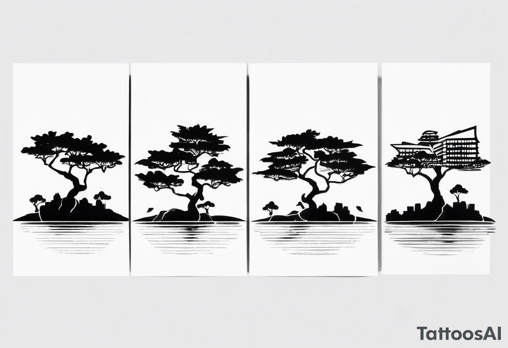 Hong Kong CityU 3 trees with one has number 6 carved in it tattoo idea