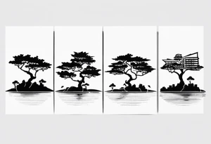 Hong Kong CityU 3 trees with one has number 6 carved in it tattoo idea