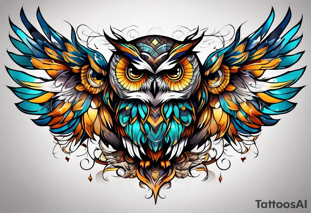 Owl Element Mage tattoo idea