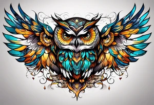Owl Element Mage tattoo idea