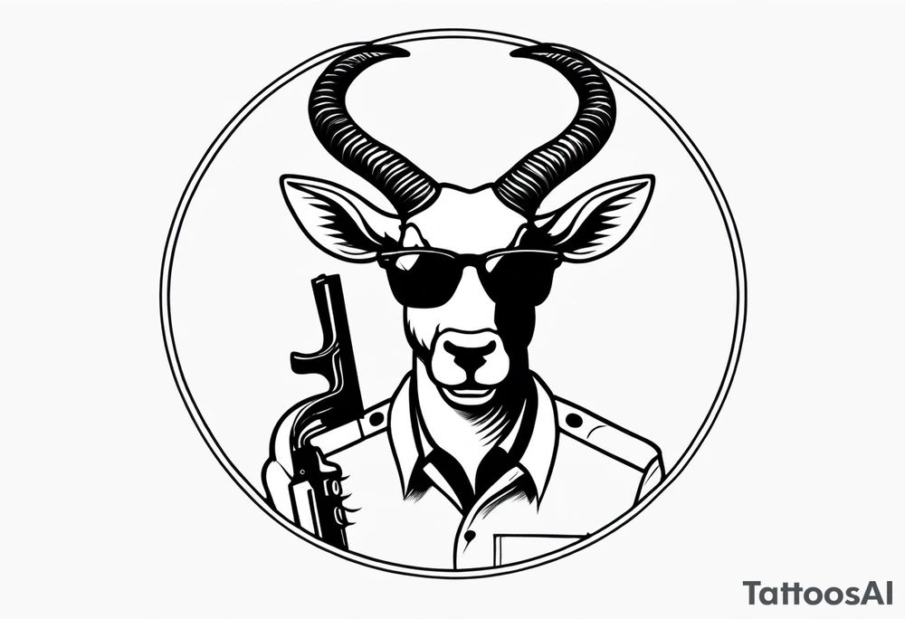 capricorn with sunglasses and a shotgun tattoo idea