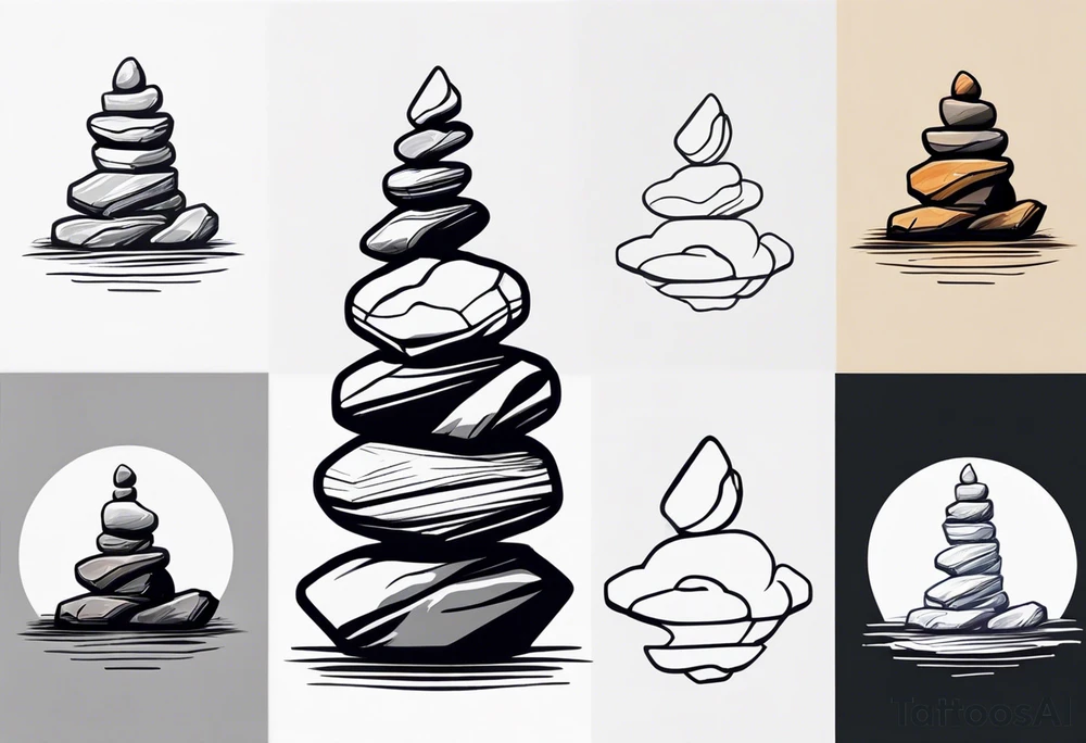 Rocks stacked on top of each other tattoo idea