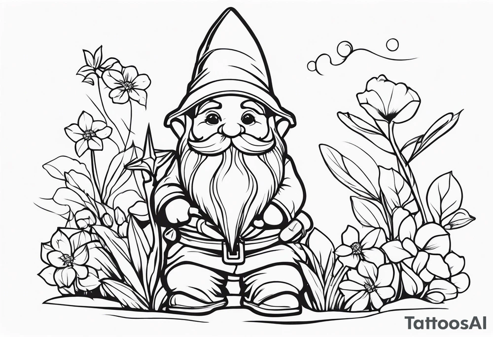 Charming Garden Gnome tattoo idea