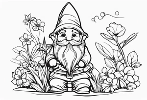 Charming Garden Gnome tattoo idea