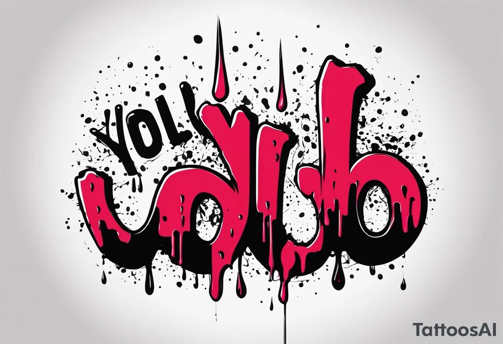 YOLO, make it look like its dripping and make it look cool tattoo idea