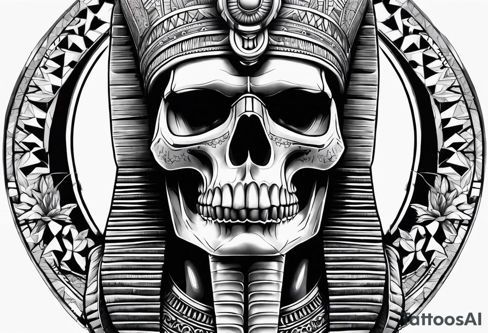 pharaoh skull realistic tattoo idea