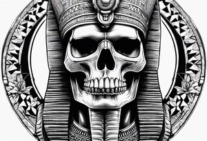 pharaoh skull realistic tattoo idea