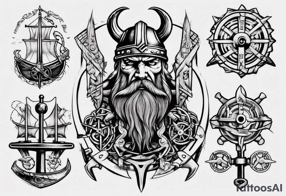 Viking mechanic tattoo idea