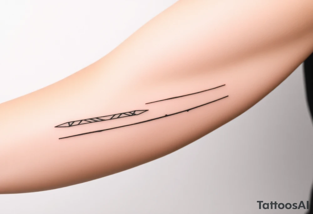 3 lines around the arm. Each line has with different style. tattoo idea