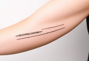 3 lines around the arm. Each line has with different style. tattoo idea