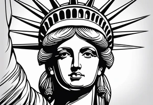 Sexy statue of liberty face with crown tattoo idea