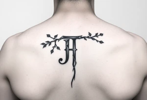 Matching/ connecting tattoos:
Use them as part of the overall shape or structure of the design, like incorporating the letter "J" into a vine or "T" into a stone crack. tattoo idea