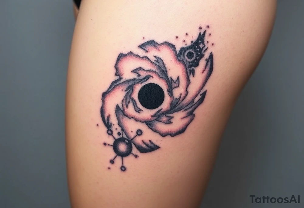 galaxy in outer space with a black hole tattoo idea