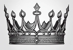 his and her crowns. Crowns only. Simplistic and detailed. fine lines Geometric design. no shading. tattoo idea