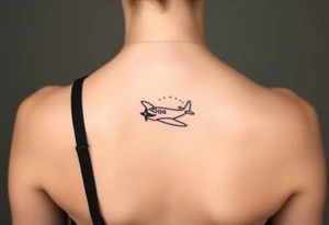 Little plane who has moustache tattoo idea