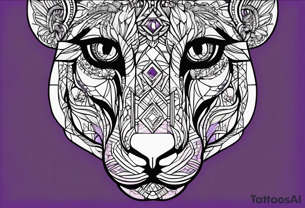forest, lineswork, purple and black tattoo idea