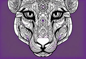 forest, lineswork, purple and black tattoo idea