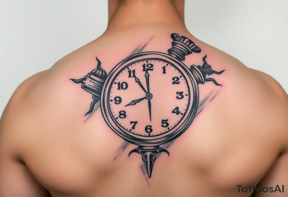 Ghears, clock, gambling, hustling tattoo idea