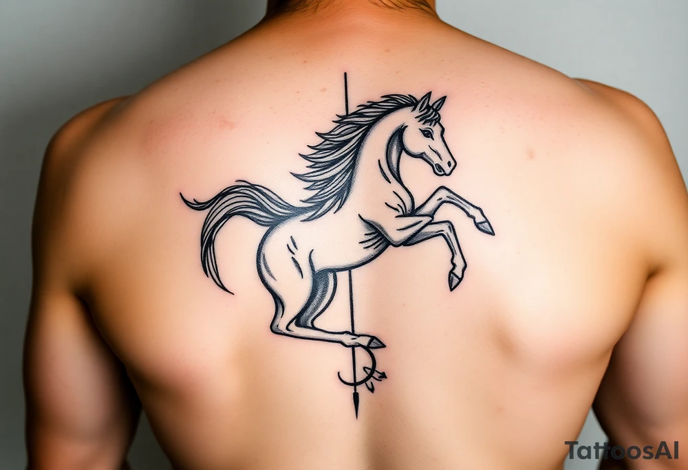 Powerful aquarius zodiac sign plus year of the horse tattoo idea