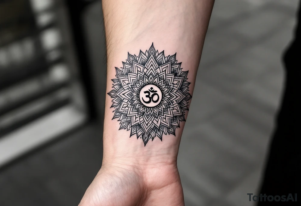 mandala with Om in the middle tattoo idea