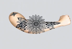 shaman style mytical mandala tattoo idea