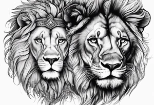 lion and lioness tattoo idea