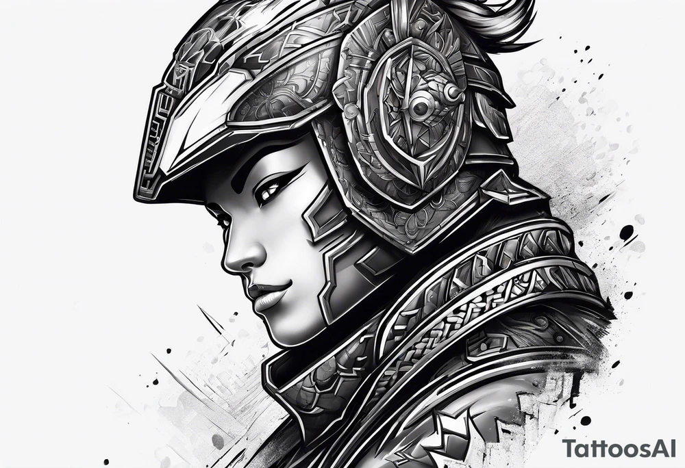 Robot ninja warrior tattoo idea
